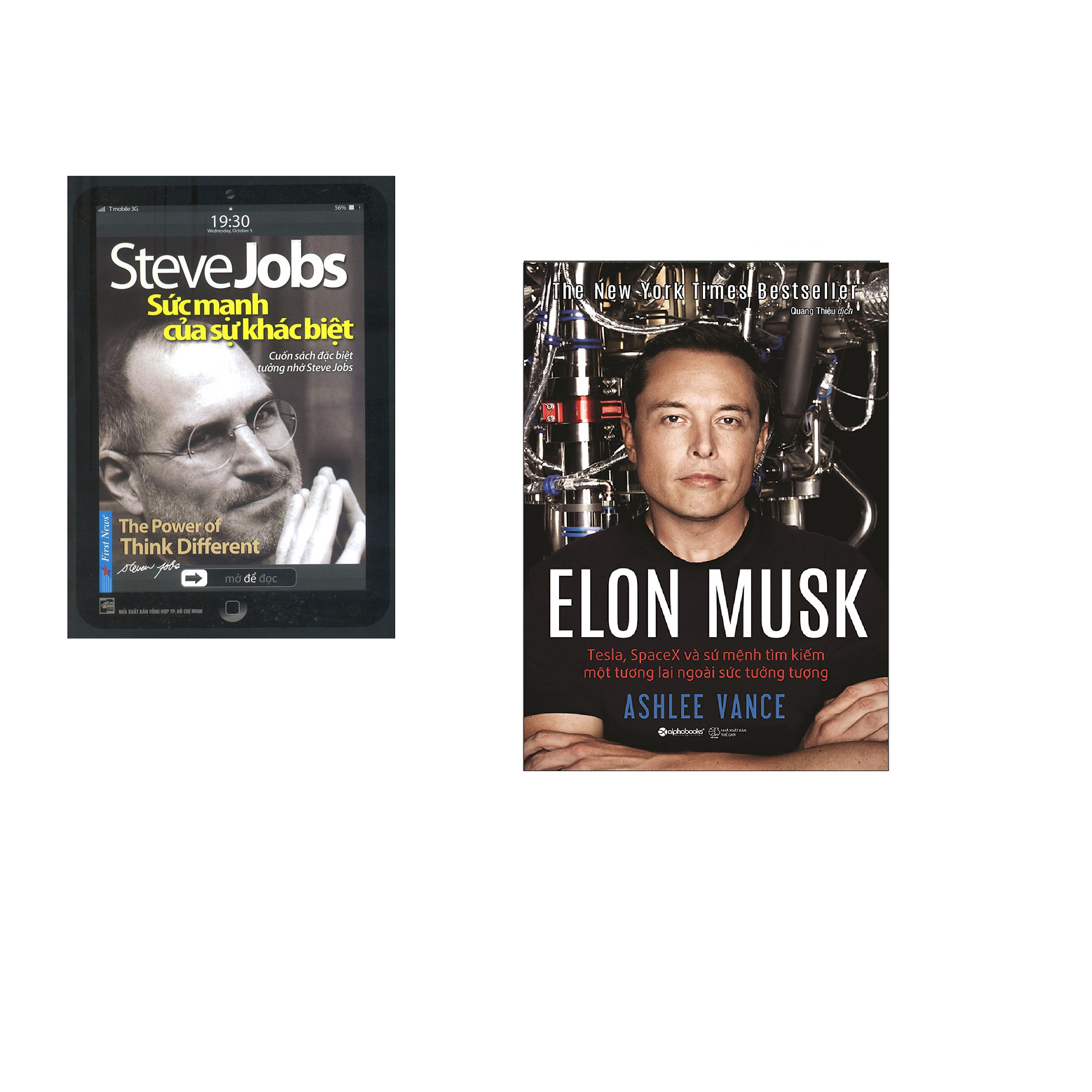 Combo 2 cuốn sách: Steve Jobs - Sức Mạnh Của Sự Khác Biệt + Elon Musk (Bìa Cứng)