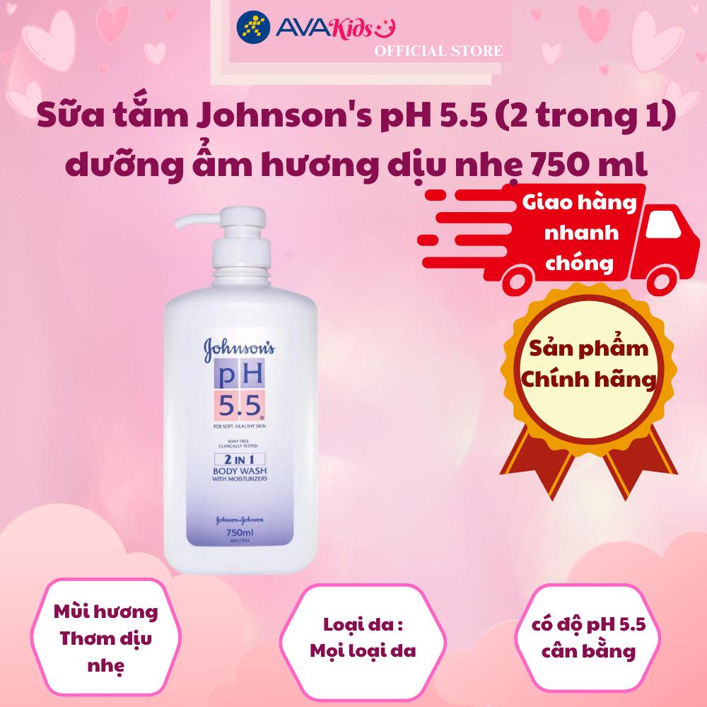 Sữa tắm Johnson's pH 5.5 (2 trong 1) dưỡng ẩm hương dịu nhẹ 750 ml