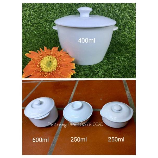 Thố chưng yến sứ trắng Bát Tràng