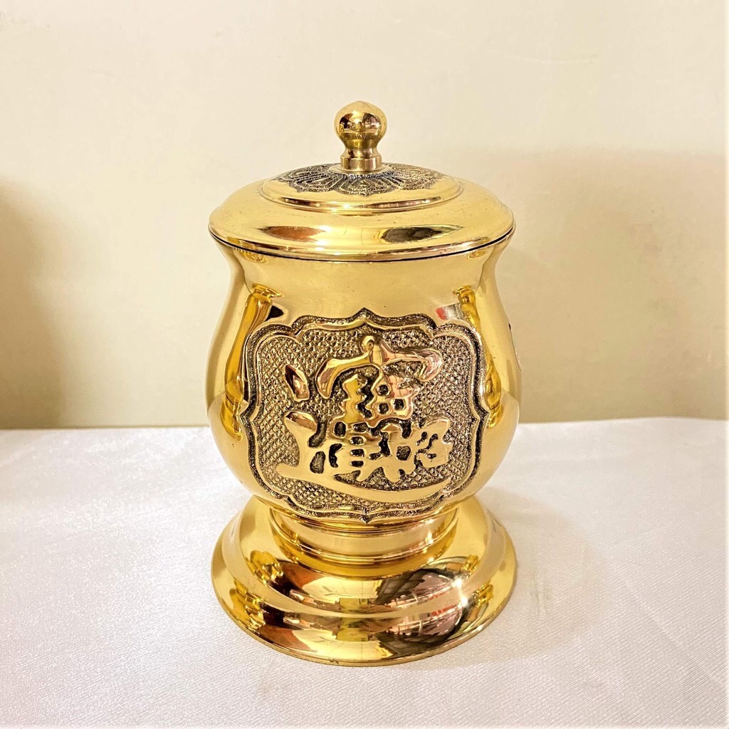HŨ THỜ BẰNG ĐỒNG VÀNG BÓNG THỜ GẠO MUỐI CÚNG KH28773