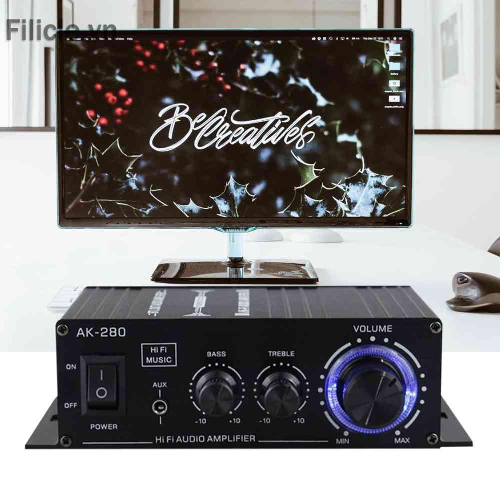 Bộ Khuếch Đại Âm Thanh Kỹ Thuật Số AK-280 40W + 40W 12V 2 Kênh Chuyên Dụng