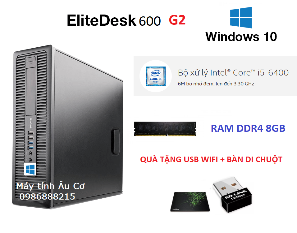 Máy tính đồng bộ Elite 600g2 TẶNG USB WIFI + BÀN DI CHUỘT - MÁY CHẠY NHANH - Dùng học tập - làm việc - HÀNG CHÍNH HÃNG