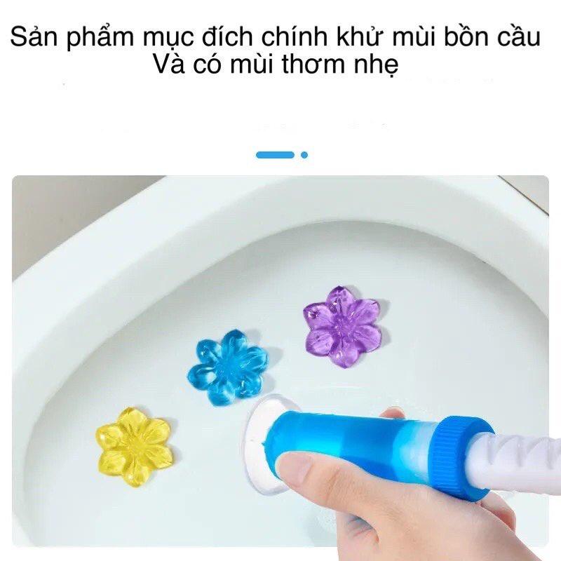 Gel thơm khử mùi bồn cầu làm sạch toa let hình bông hoa