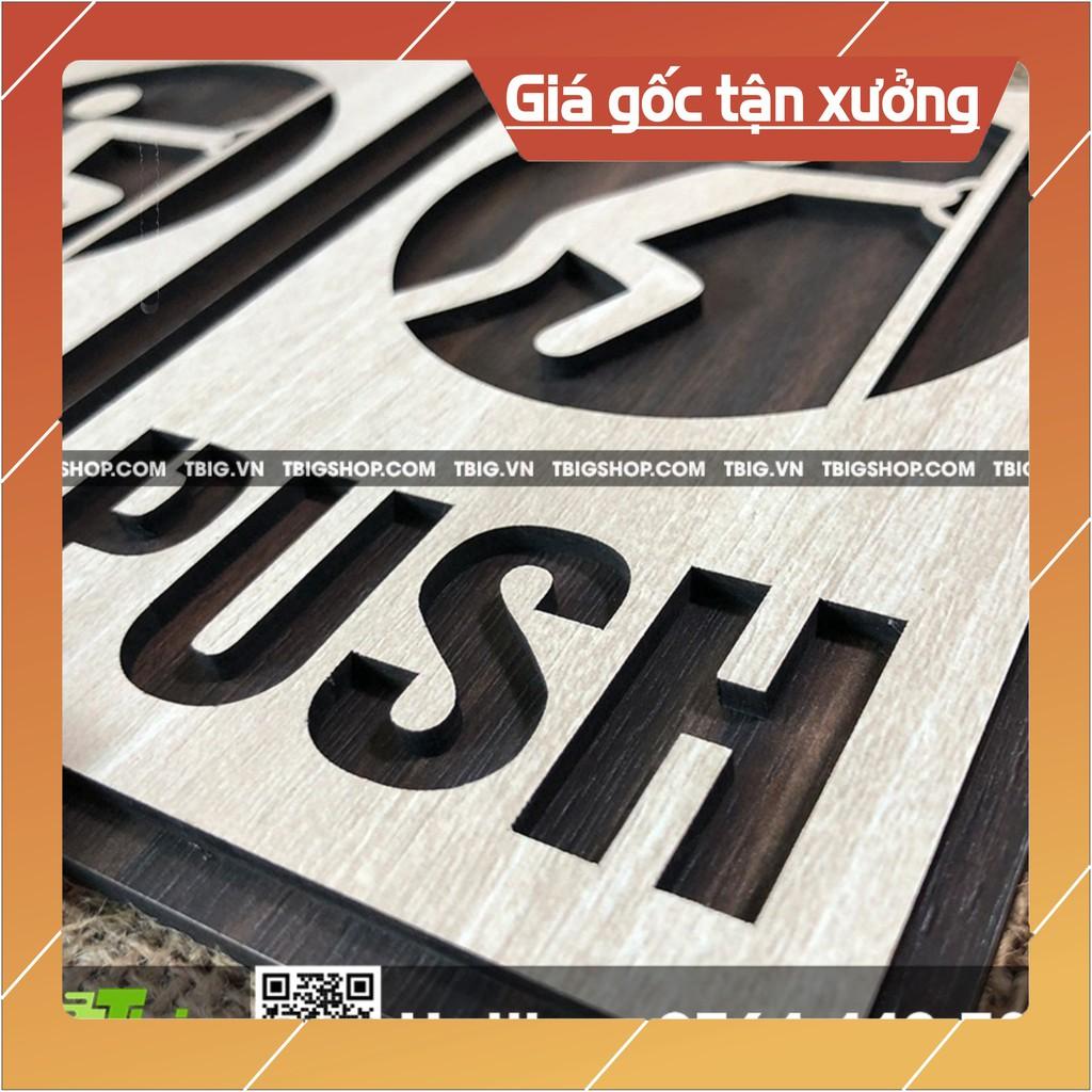 Bảng gỗ Pull Push gắn cửa bằng keo 2 mặt
