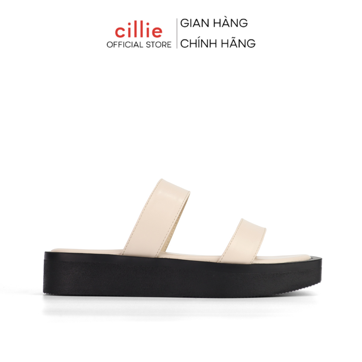 Dép nữ quai ngang đế bánh mì mùa hè trendy êm mềm cao 3cm đi chơi dạo phố Cillie 1113