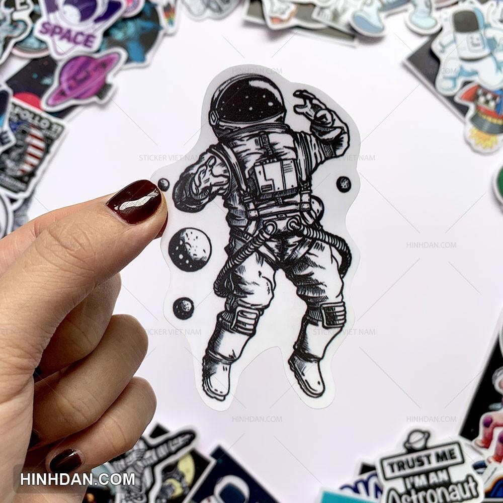 Sticker Phi Hành Gia - Astronaut - Dán Trang Trí - Chất Liệu PVC Cán Màng Chất Lượng Cao Chống Nước, Chống Nắng, Không Bong Tróc Phai Màu