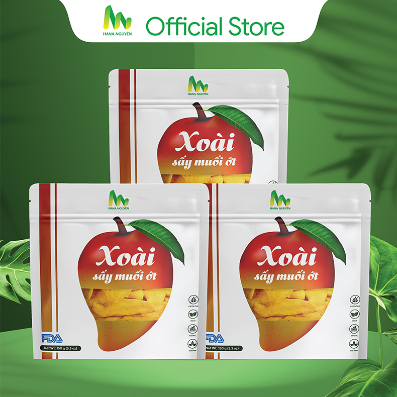 Combo Xoài sấy muối Ớt - Hana Nguyên 450g