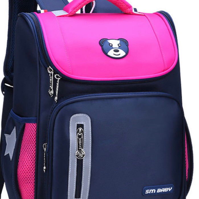 Ba lô tiểu học, ba lô chống gù cho bé gái hình gấu G275