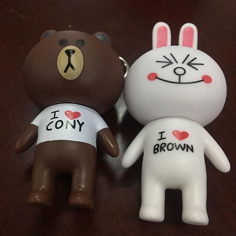 MÓC KHÓA THỎ TRẮNG VÀ GẤU BROWN-