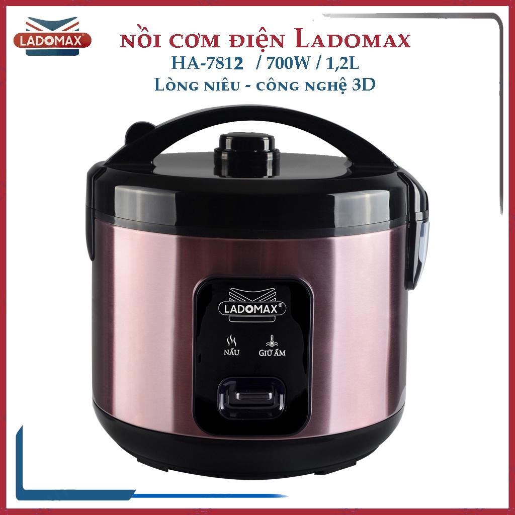 Nồi cơm điện lòng niêu Ladomax HA-7812 - 1.2L, Công nghệ nấu 3 chiều, vỏ nhựa nguyên sinh - Công suất 500W - Hàng chính hãng