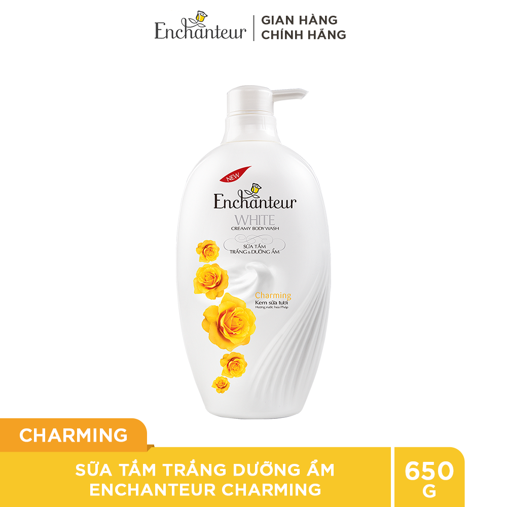 Sữa tắm trắng và dưỡng ẩm Enchanteur Charming nồng nàn duyên dáng White Creamy Body Wash 650gr