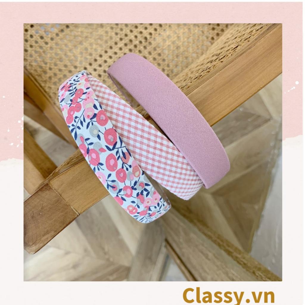 Băng đô cài tóc Classy bản lớn bọc vải màu nhiều màu xinh xắn phong cách vintage PK232