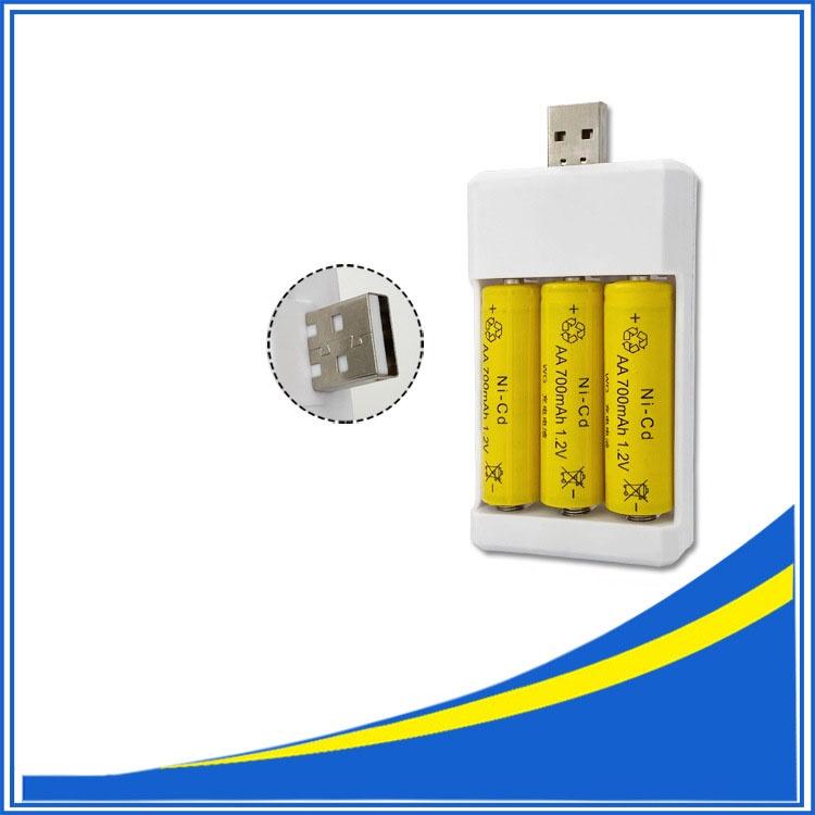 Pin sạc đầu cắm Usb lắp đồ chơi, đồ gia dụng loại AA 700mAh 1.2V