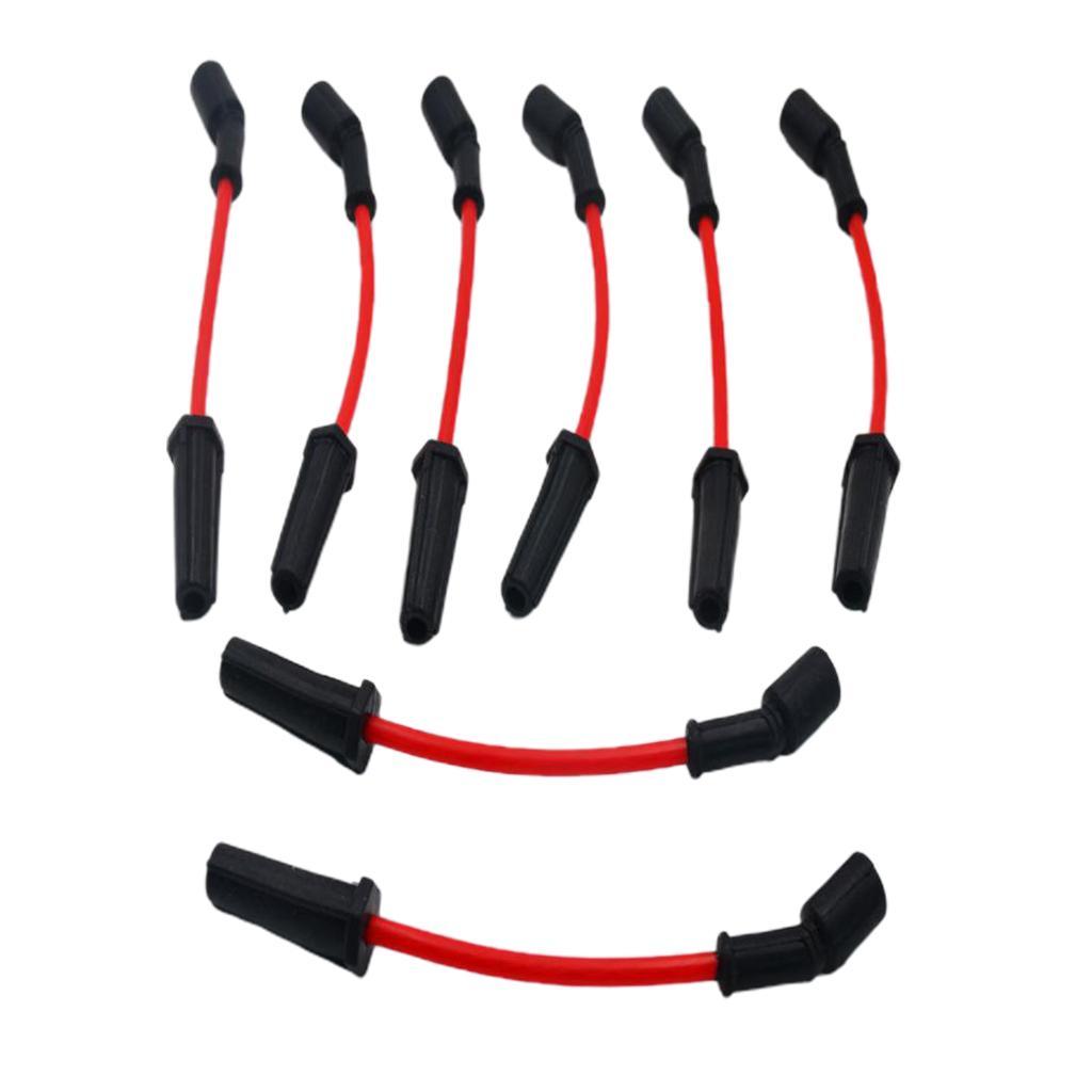 8 Pieces Ignition Spark Plug Wire Set Red for LS4 Car Auto