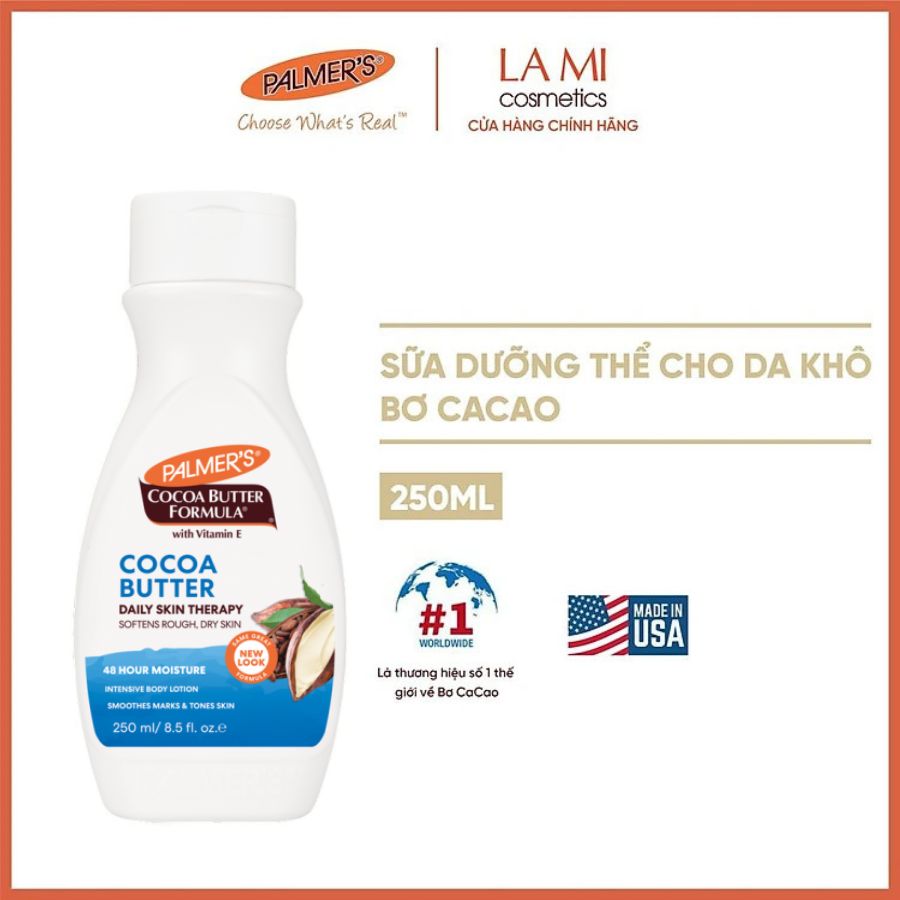 Sữa dưỡng thể Bơ Cacao dành cho da khô, sần, không nhờn rít Palmer's 250ml