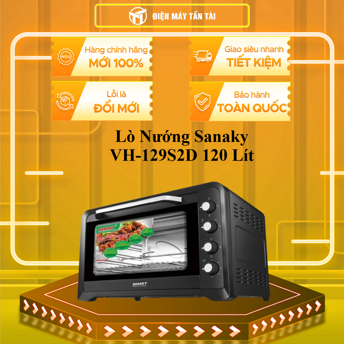 Lò nướng Sanaky 120 lít VH-129S2D Hàng chính hãng