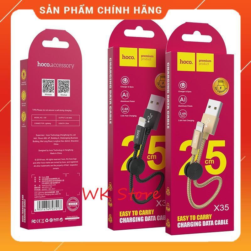 Cáp sạc nhanh 25cm Hoco X35 (iphone,Type C,Micro) - Hàng chính hãng