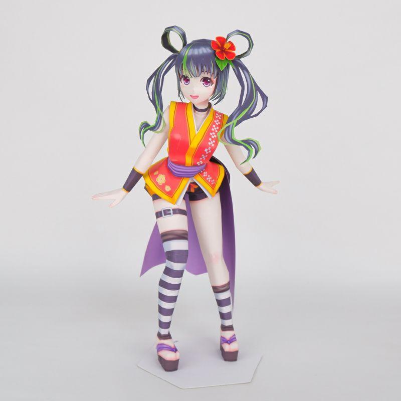 Mô hình giấy anime girl Anime Virtual idol VTuber Ui Nema