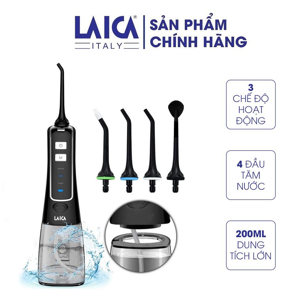 Máy tăm nước LAICA PC4003 - 03 chế độ - 4 đầu kèm theo - Sạc pin