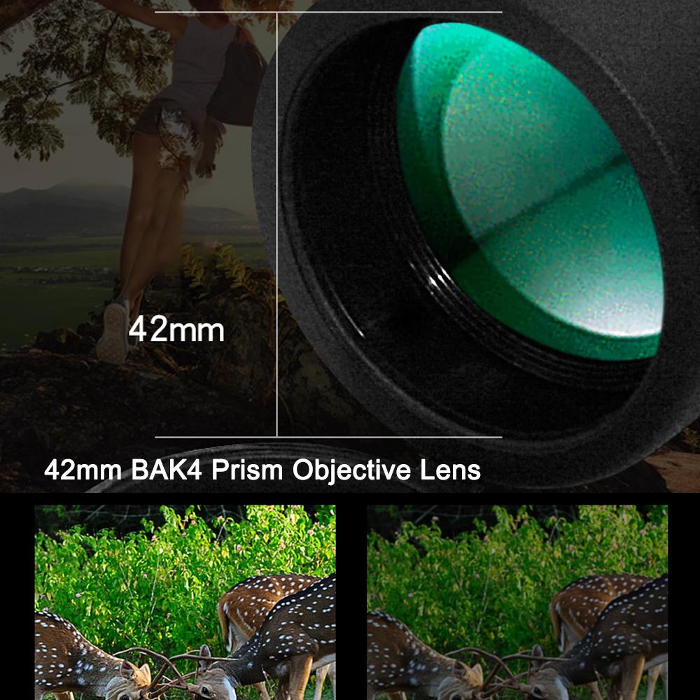 Handheld Portable Binoculars Telescopes 10X Magnify Powerful Binoculars Outdoor Sports Huntings Travelling Boating Birds Watching Waterproof Telescopes