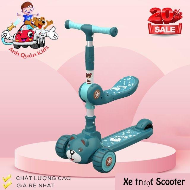 XE TRƯỢT SCOOTER KIÊM XE CHÒI CHÂN GẤU CAO CẤP CÓ NHẠC THV