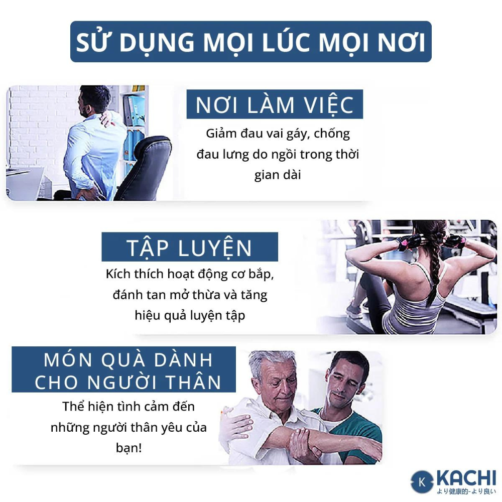 Máy massage trị liệu cầm tay không dây Kachi MK340 giảm đau nhức giảm căng cơ - Hỗ Trợ Mát Xa Chuyên Sâu, Giảm Đau Cơ, Cứng Khớp