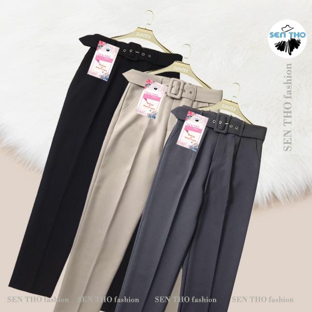 Quần Baggy Kèm Đai Công Sở Cao Cấp Chất Siêu Đẹp Mặc Sang Trọng Thanh Lịch