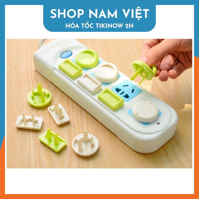 Set 10 Bịt Ổ Điện Chống Giật, Miếng Chặn Ổ Điện Chống Cháy Bảo Vệ An Toàn Cho Bé - Chính Hãng NAVIVU