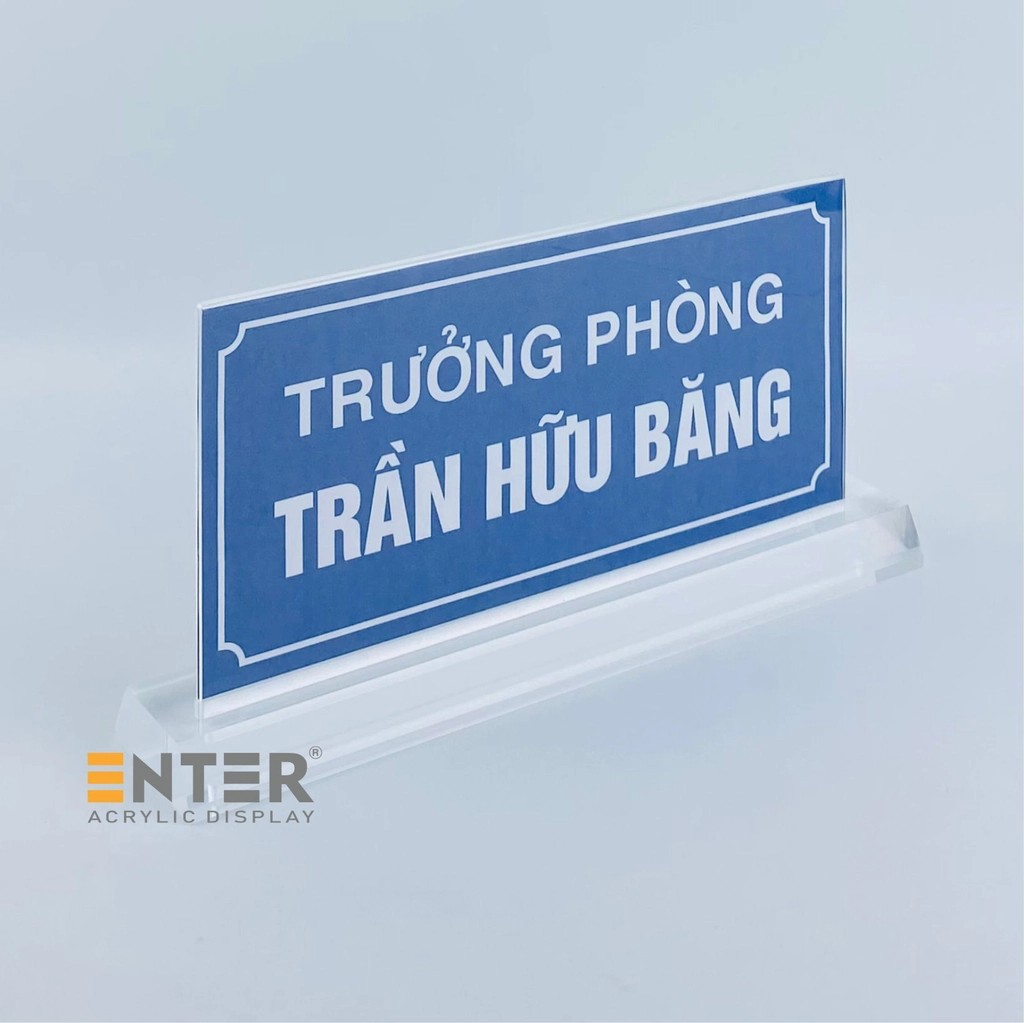Kệ mica 2 mặt Enter E17B LR 12x26cm, đế mica 5.5x29cm dày 20mm vát 4 cạnh