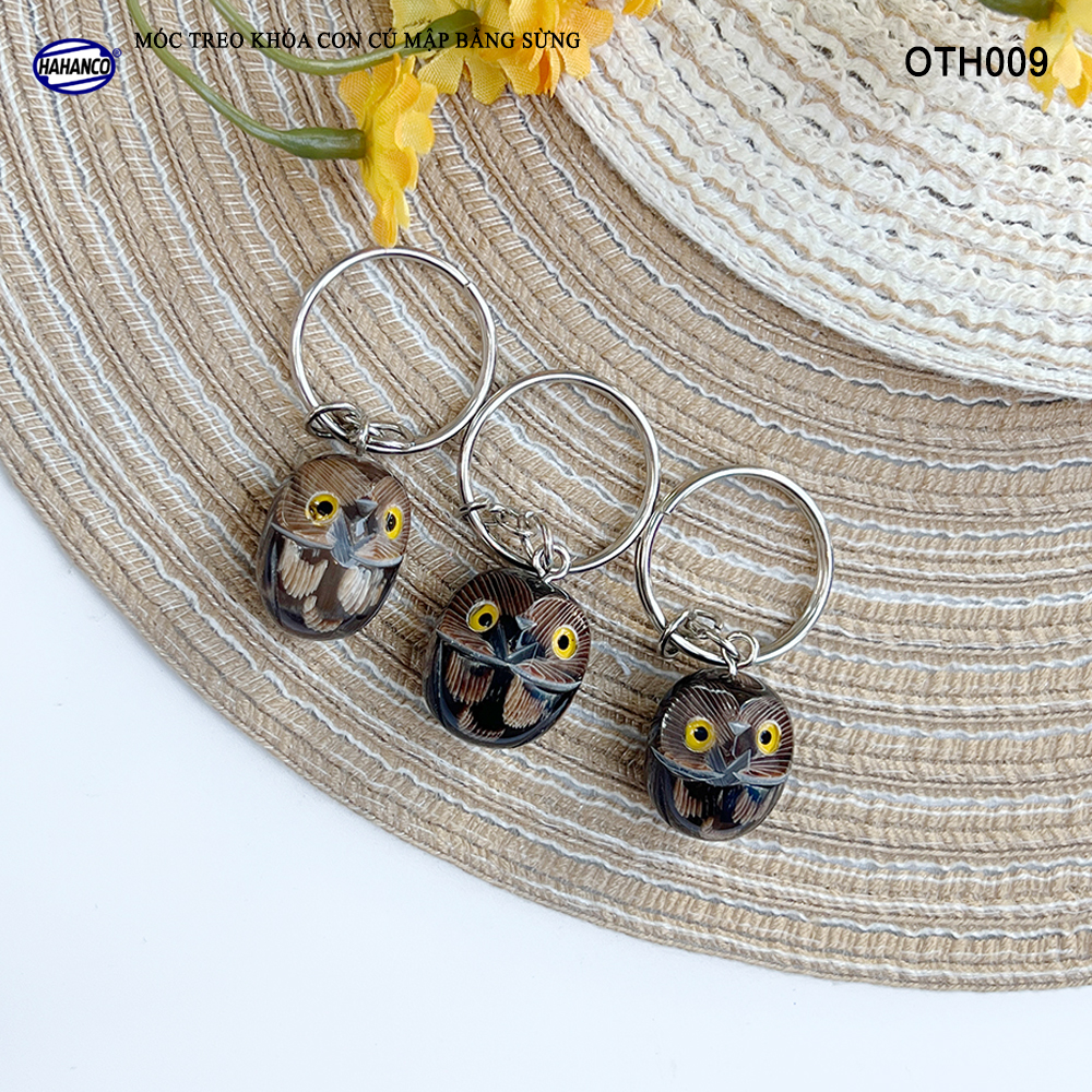Móc Khóa Sừng Hình Cú Mập Mũm Mĩm Hình Dáng Đáng Yêu HAHANCO - OTH009