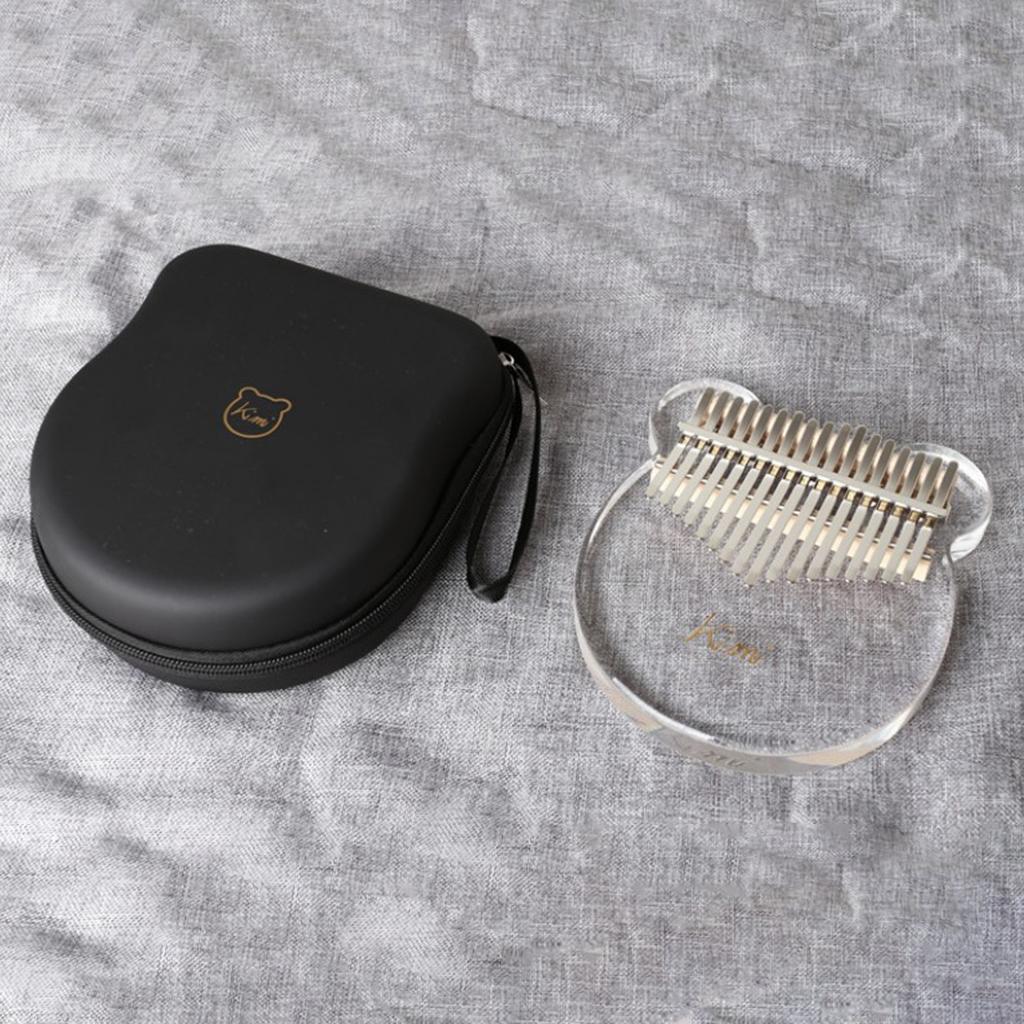 Đàn Kalimba Mbira 17 phím thân nhựa acrylic trong suốt kèm búa chỉnh âm, hình dán và khăn vệ sinh