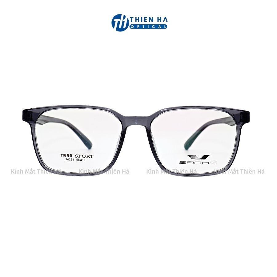 Gọng kính vuông nam nữ THIÊN HÀ OPTICAL nhựa dẻo dầy nhẹ chắc chắn siêu bền thích hợp độ cận cao trẻ dễ đeo SHANHE 24299