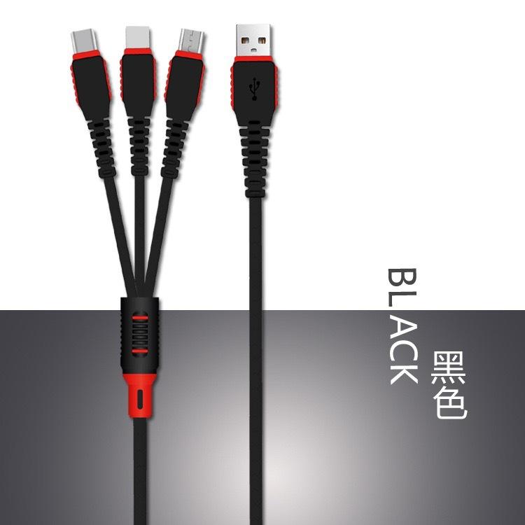 Cáp sạc ba trong một sạc nhanh type-c5A kiểu mới nhất phù hợp với cáp dữ liệu một đến ba kiểu bùng nổ của Apple Android 1,2m