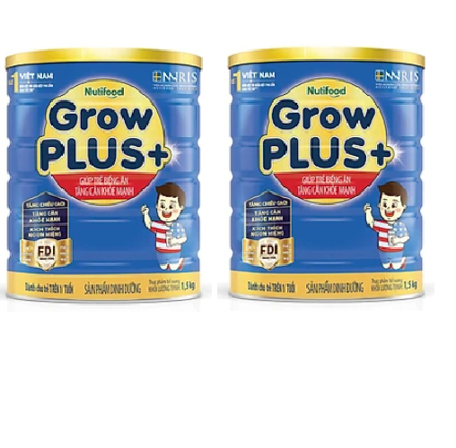 Sữa bột growplus+ xanh loại 1500g của hãng Nutifood giúp trẻ tăng cân-tặng khăn mềm mịn