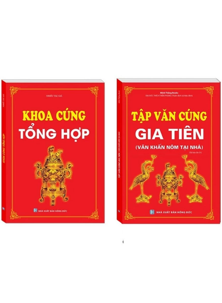 Combo Tập Văn Cúng Gia Tiên + Khoa Cúng Tổng Hợp (Bộ 2 Cuốn) - MT