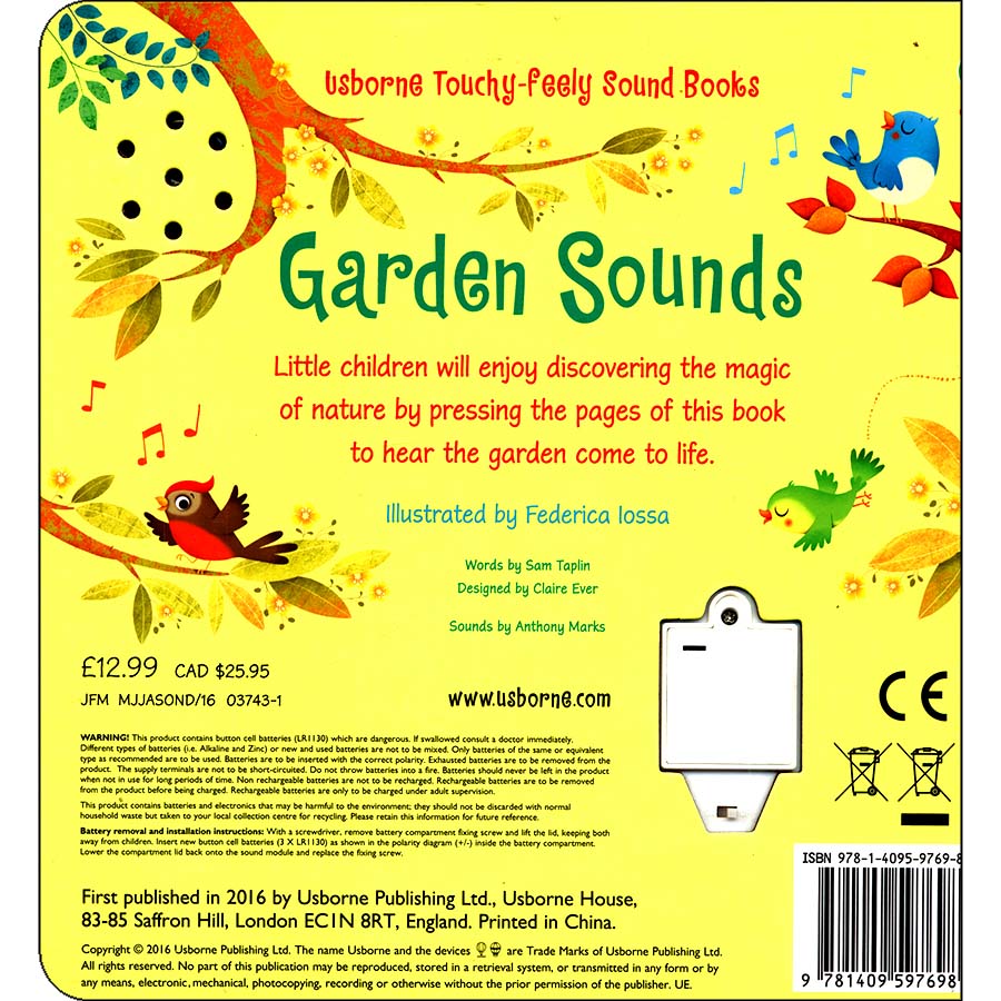 Usborne Garden Sounds (Touchy-feely Sound Books)