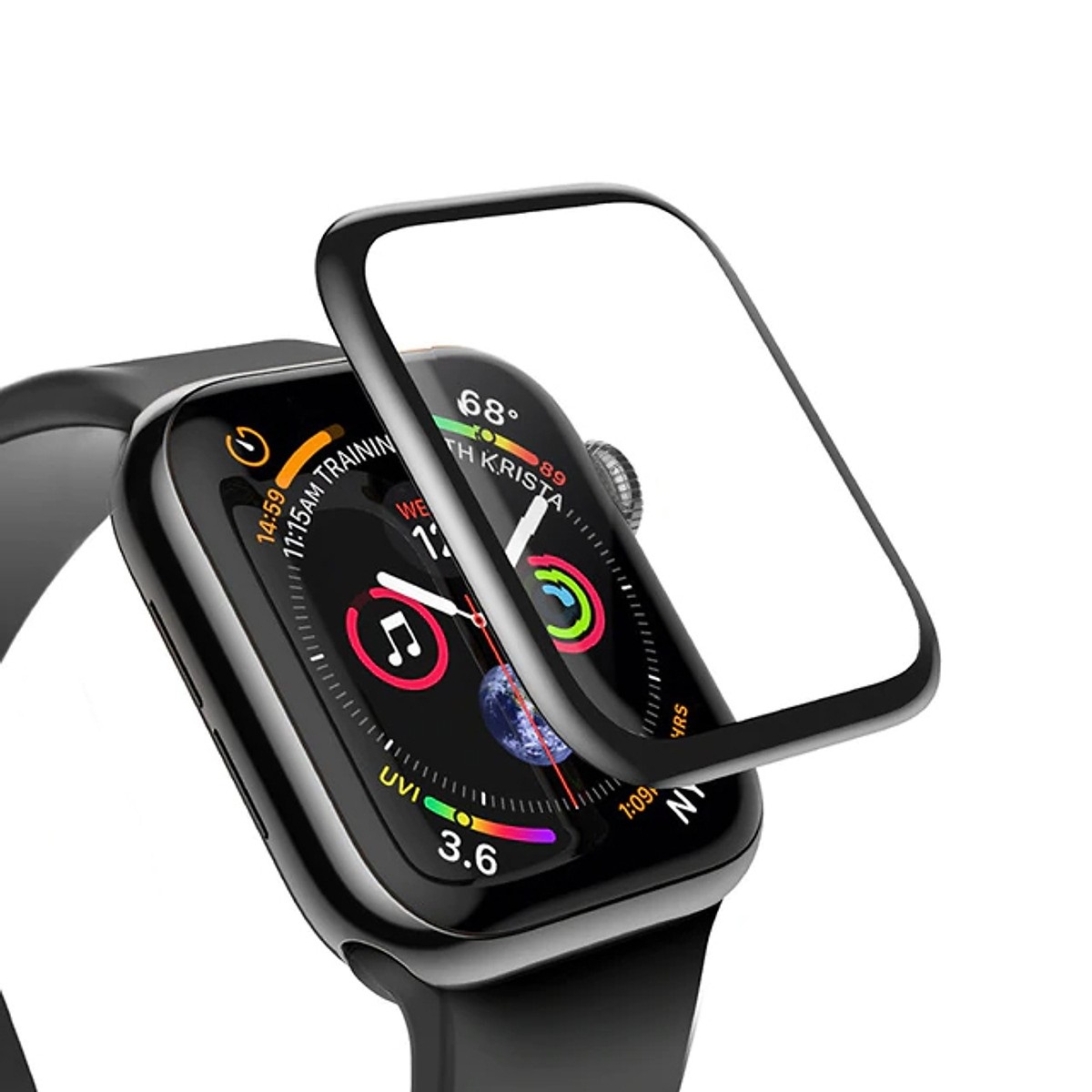 Miếng dán kính cường lực 3D full keo màn hình cho Apple Watch 42mm (siêu mỏng 0.3mm, độ cứng 9H, ôm sát viền bảo vệ máy) - Hàng nhập khẩu