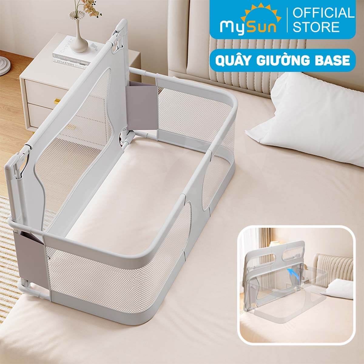 Quây cũi giường cho em bé sơ sinh cao cấp MySun