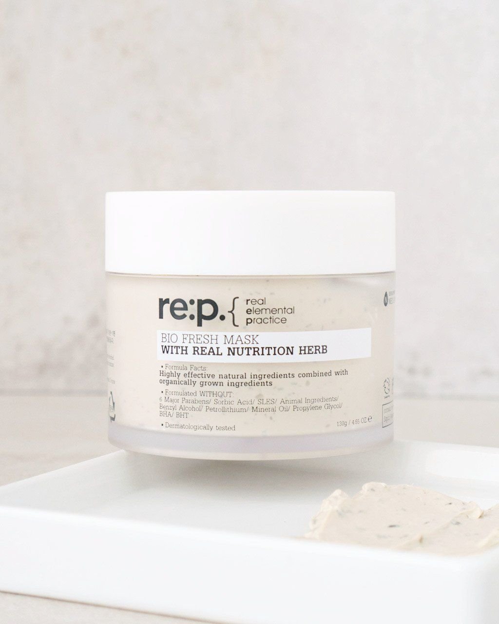 Mặt Nạ Đất Sét Thu Nhỏ Lỗ Chân Lông Chiết Xuất Cây Hương Thảo Re:p Bio Fresh Mask With Real Nutrition Herbs 130g + Tặng Kèm 1 Băng Đô Tai Mèo
