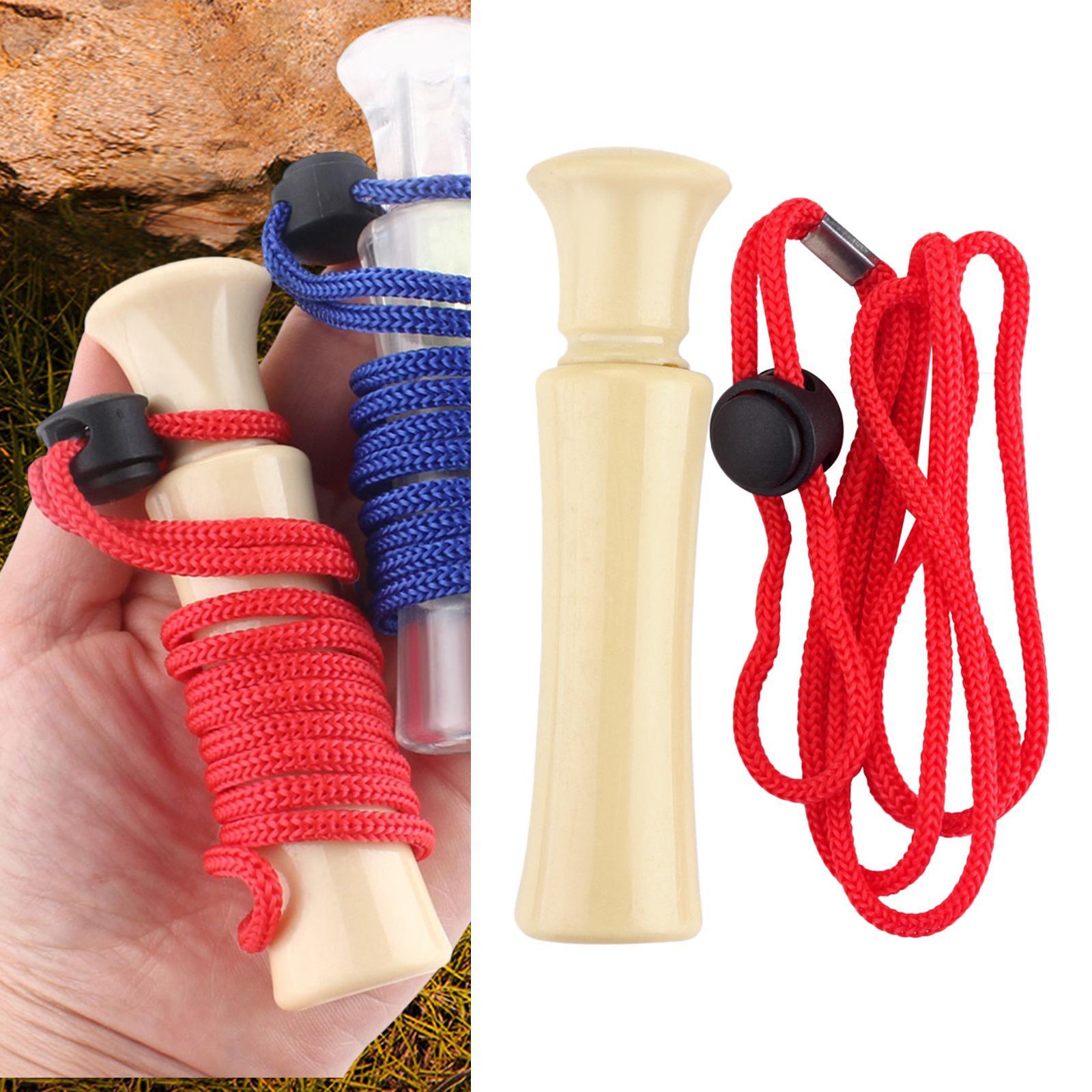 Duck Call Whistle with Rope Decoy Gear Hunting Outdoor Tool red