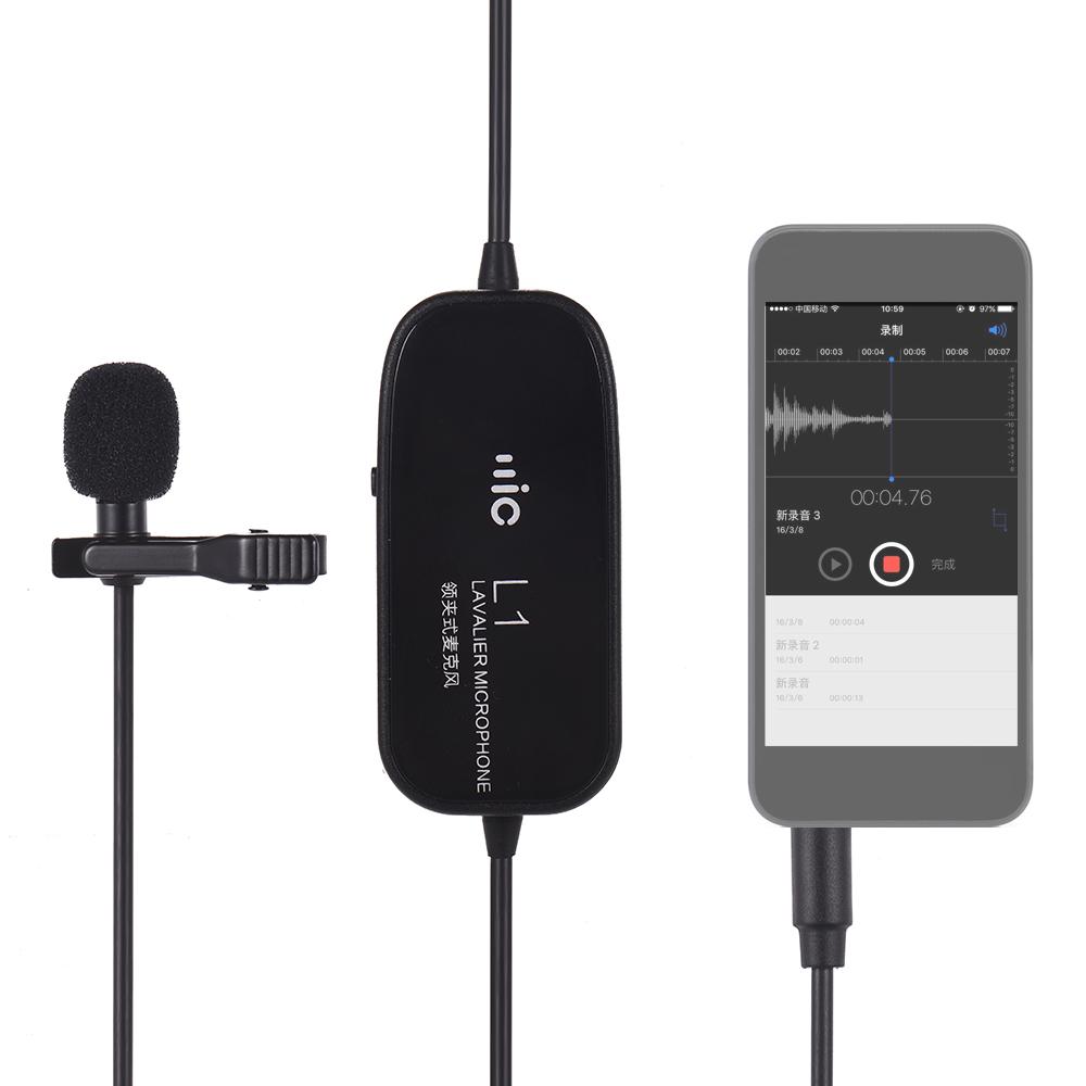 Microphone Micrô Clip-on Lavalier Omin-directional Condenser ghi âm / video cho iPhone Điện thoại thông minh