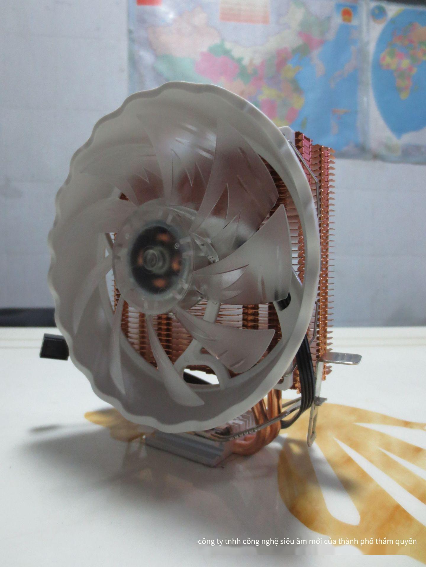 Giao hàng nhanh cho quạt CPU máy tính tắt tiếng CPU tản nhiệt quạt lớn 12 cm chói flash I5 đôi ống dẫn nhiệt đồng