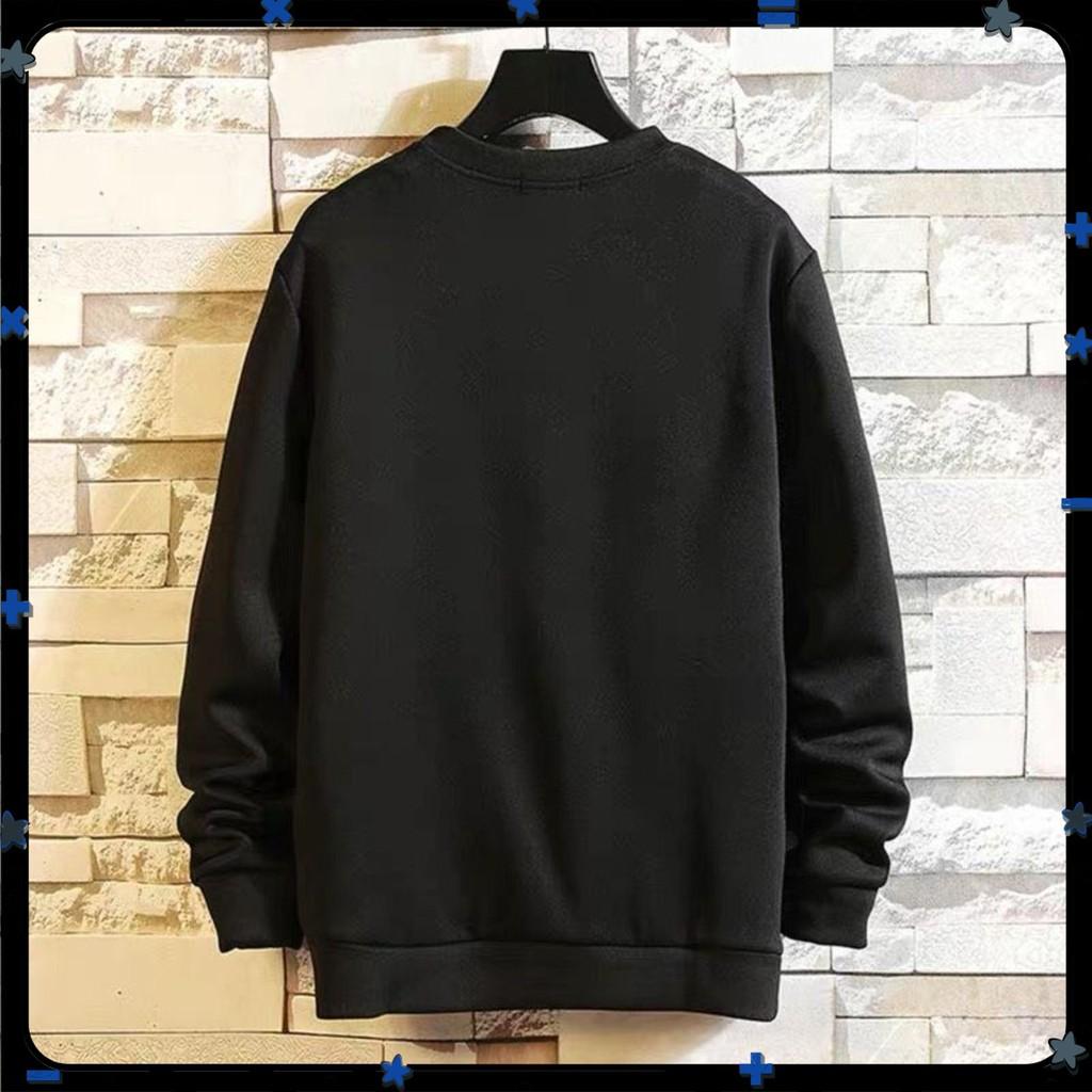 Áo Sweater Cổ Tròn Dài Tay NAM Nữ Màu Đen Chất Vải Nỉ Poly Hàng Freesize 1 Cỡ Rộng Dưới 65kg Mặc Vừa (Hoa Cúc )