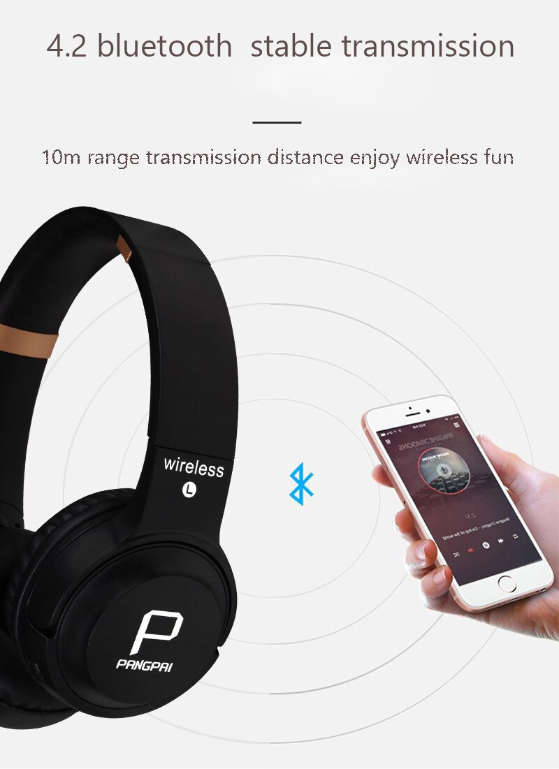 Tai nghe bluetooth chụp tai pangpai p800 / P88 version 4.2 có khe cắm thẻ nhớ - Âm Thanh Đỉnh Cao - giao màu ngẫu nhiên - hàng nhập khẩu