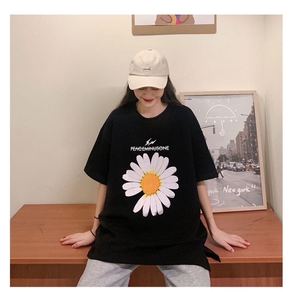 Áo thun nam nữ form rộng tay lỡ oversize hoa mất cánh peace unisex - thời trang nam nữ hot trend