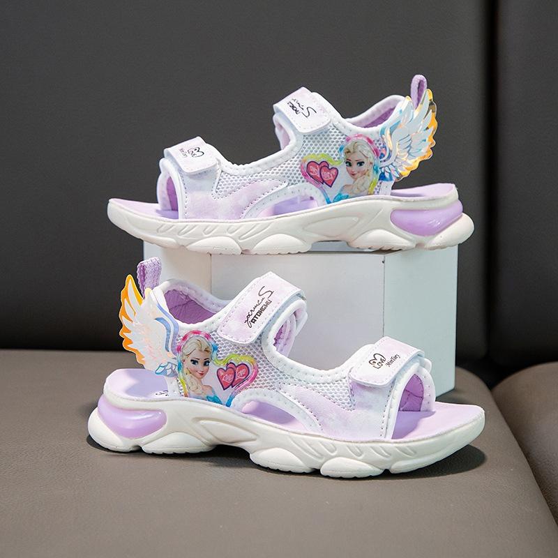 Dép sandal bé gái hình elsa Xăng đan đi học Dép quai hậu công chúa size 26-37
