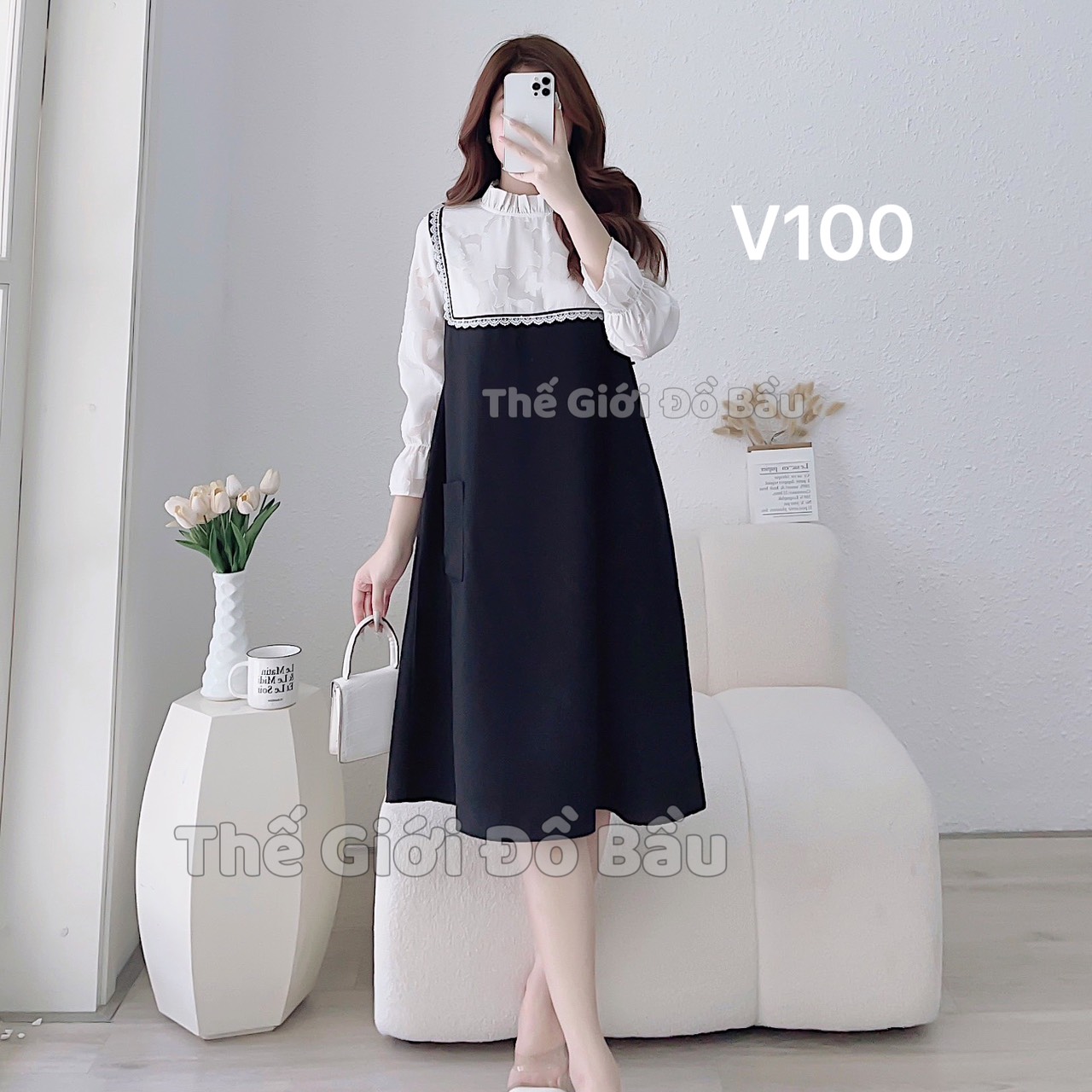 váy bầu thiết kế v100