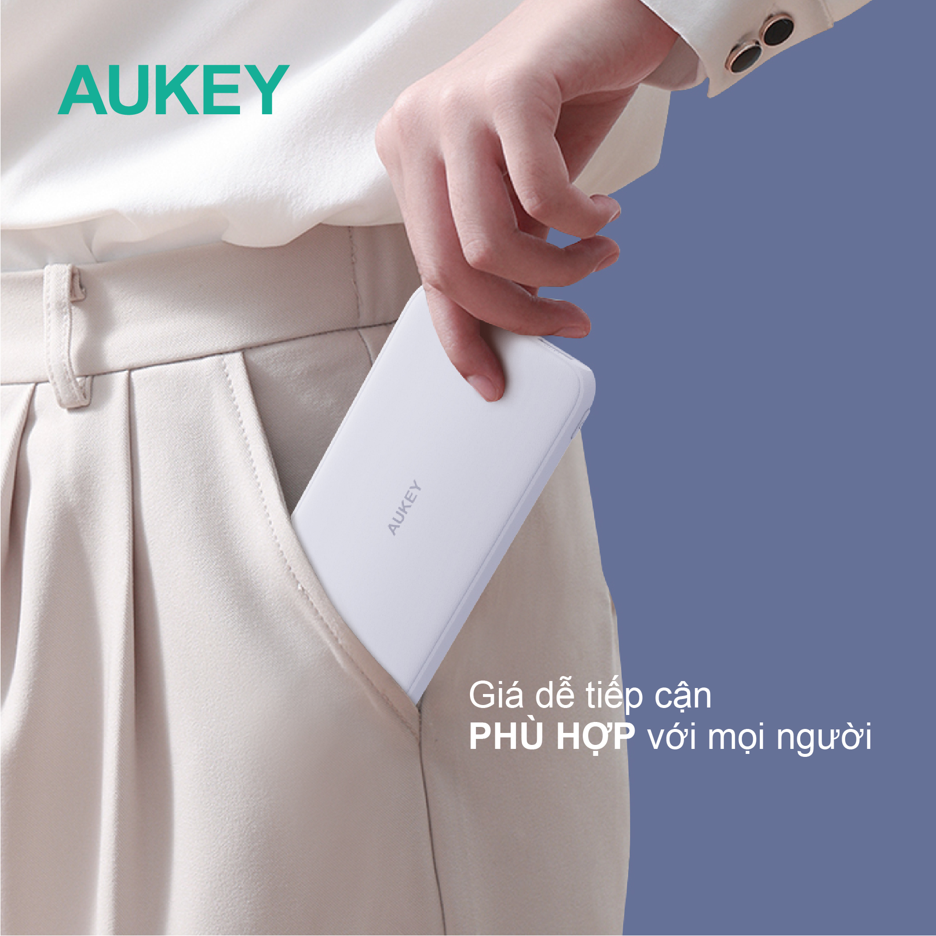 Pin sạc dự phòng Aukey Basix Slim PB-N99 10000mAh, hàng chính hãng