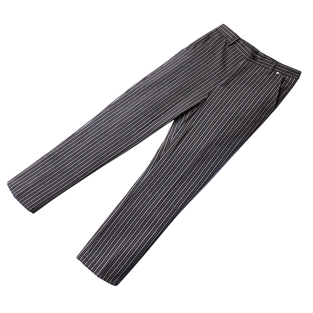Professional Chef Trousers 2 Pockets Cotton Stripe Work Pants for Mens Womens