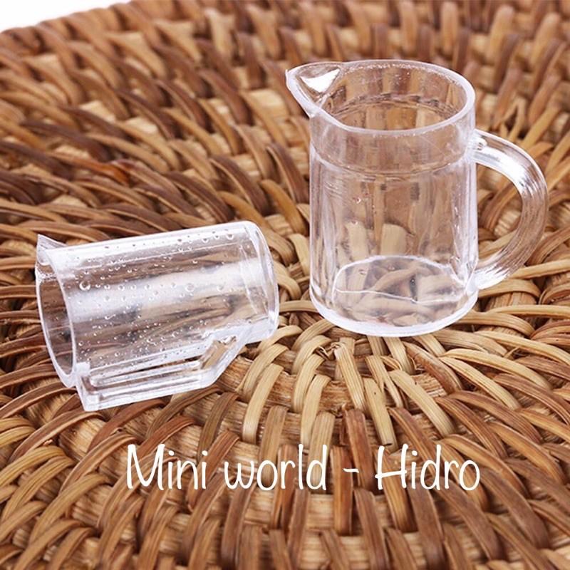 Bộ ca tách chén ly tô mini nhựa trong suốt dùng cho búp bê như hình . Miniature